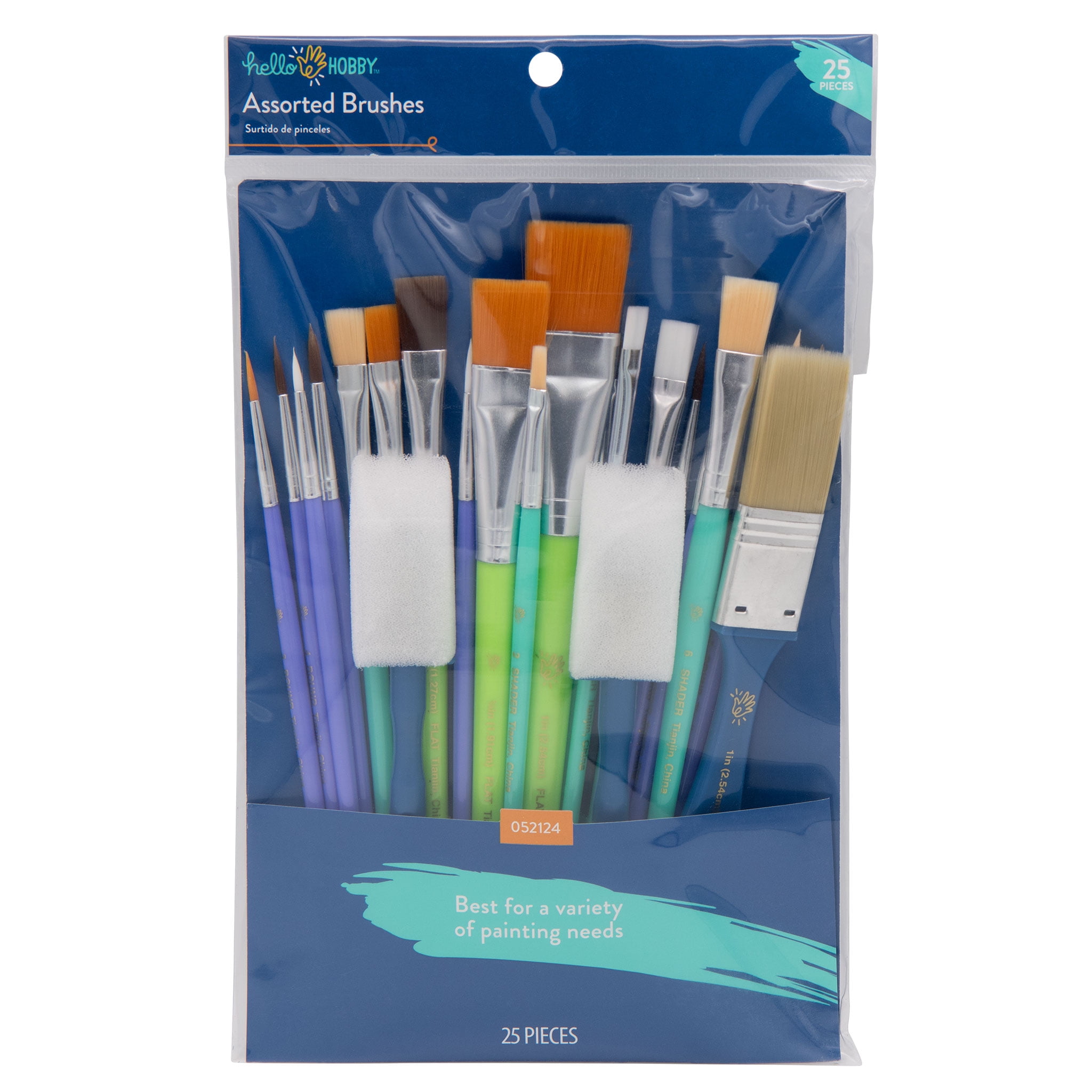 Apple Barrel Acrylic Paint Set with Hello Hobby 25-Piece Paint Brush Set Bundle