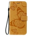 thumbnail image 2 of for iPhone 11 Wallet Case, Kickstand Case with Credit Card Holder, Embossed Butterfly Pattern with Strap Premium PU Leather Magnetic Closure Shockproof Protective Flip Cover 6.1", Yellow, 2 of 6