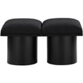 thumbnail image 3 of Meridian Furniture Pavilion Black Boucle Fabric Bench, 3 of 9