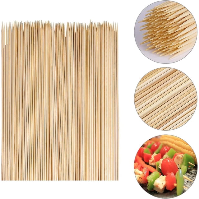 200 Pieces Wooden Skewers Bamboo Bbq Sticks For Barbecue, Family Gatherings (2.5mm * 25cm)