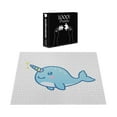 thumbnail image 3 of Ambesonne Narwhal Jigsaw Puzzle Durable Cardboard, Unicorn of the Sea, 1000 pcs, Multicolor, 3 of 5