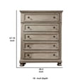 thumbnail image 5 of Benjara Transitional Wooden 5 Drawer Chest with Round Knob and Bun Feet- Brown, 5 of 5