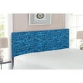 thumbnail image 2 of East Headboard, Zentangle Style Circles Swirling Lines Ornate Exotic Tribal, Upholstered Decorative Metal Bed Headboard with Memory Foam, Full Size, Pale Blue Navy Blue, by Ambesonne, 2 of 4