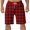 Red, variant on WIZUTIZ Men's Plaid Lounge Shorts Soft Lightweight Pockets Drawstring Elastic Waist Casual Sleep Pajama Pants