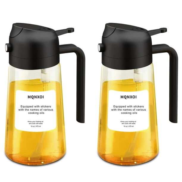 Bote 2 en 1 para Aceite: Pulverizador y Dispensador de 470ml