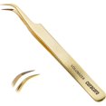 thumbnail image 1 of Curacoro Pince à Cils - Pince à Cils Professionnelle et de Précision à Pointe en Fibre pour Extensions de Cils, Pinces Multi-Formes et Usages pour le Volume, l'Isolation et les Cils Classiques (Or, Volumisateur), 1 of 8