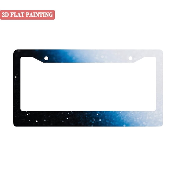 1Pack License Plate Frames with Blue Black Gradient Sparkle Starry Pattern Includes Screws & Caps Full Accessories Included Size 6.3x12.2inch(16x31cm)