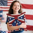 thumbnail image 4 of Beautynvta 4th of July Pillow Covers, 18x18 Inch, Stars Stripes Bow Patriotic Throw Pillow Covers, Red White Blue Decor Memorial Day Cushion Case for Sofa Couch, 4 of 6