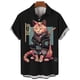 thumbnail image 5 of Camisas japonesas de gato bushido para hombres, ropa con estampado 3D, camisas hawaianas de playa, blusas de manga corta Y2K, ropa vintage, blusa con solapa, 5 of 5