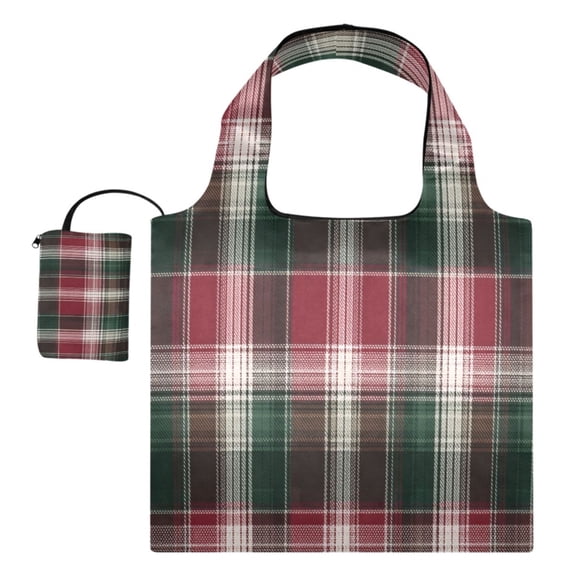Large Capacity Print Tote Bag,Lightweight Portable Foldable Shopping Bag Red Green White