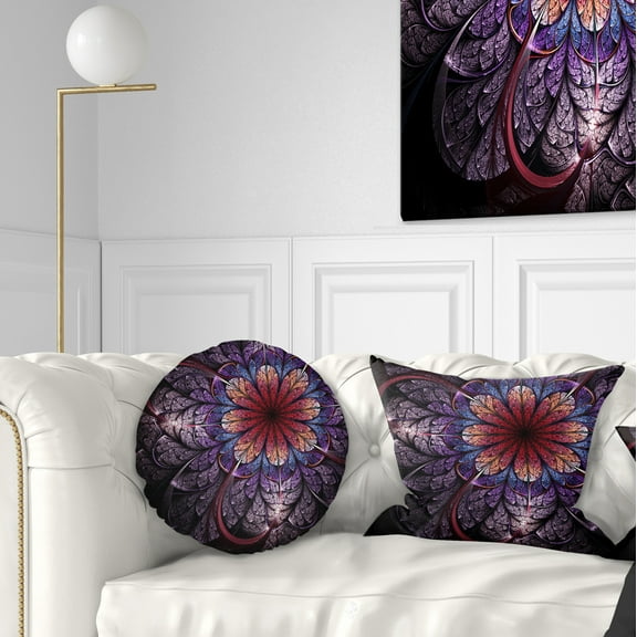 Designart 12" x 20" Blue Polyester Throw Pillow