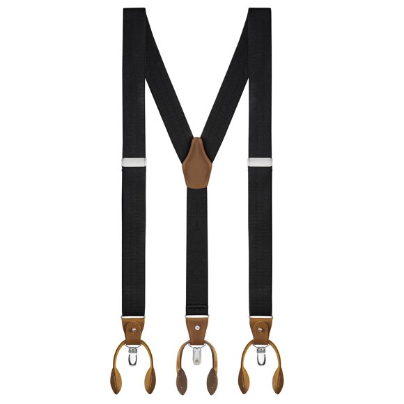 Buyless Fashion Suspenders For Men - 48" Adjustable Straps 1 1/4" - Y Back With Clips And Buttons