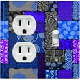 thumbnail image 1 of Metal Light Switch Plate Cover Safari African Tribal Art Pattern Purple Blue SFR010, 1 of 13