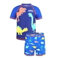 thumbnail image 2 of Tfken Swimsuit For Boys Child Summer Dinosaur Print 2025 Short Sleeve Bathing Suit Crew Neck Blue Size 4-5 Years Swimwear, 2 of 8