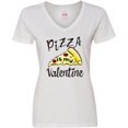 thumbnail image 3 of Inktastic Anti-Valentine's Pizza is my Valentine Women's V-Neck T-Shirt, 3 of 5