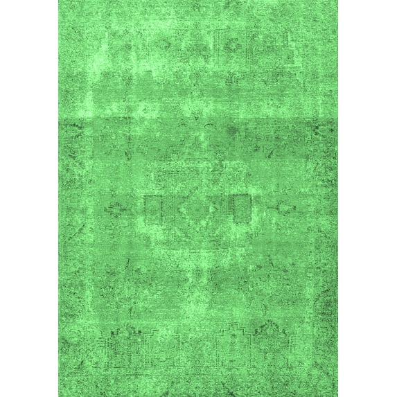 Ahgly Company Indoor Rectangle Persian Emerald Green Traditional Area Rugs, 4' x 6'