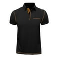 thumbnail image 6 of BXJX Mens Button-Up Shirts With Pocket- Daily Wear Casual Loose Short Sleeve Summer Polos Black Size L, 6 of 10