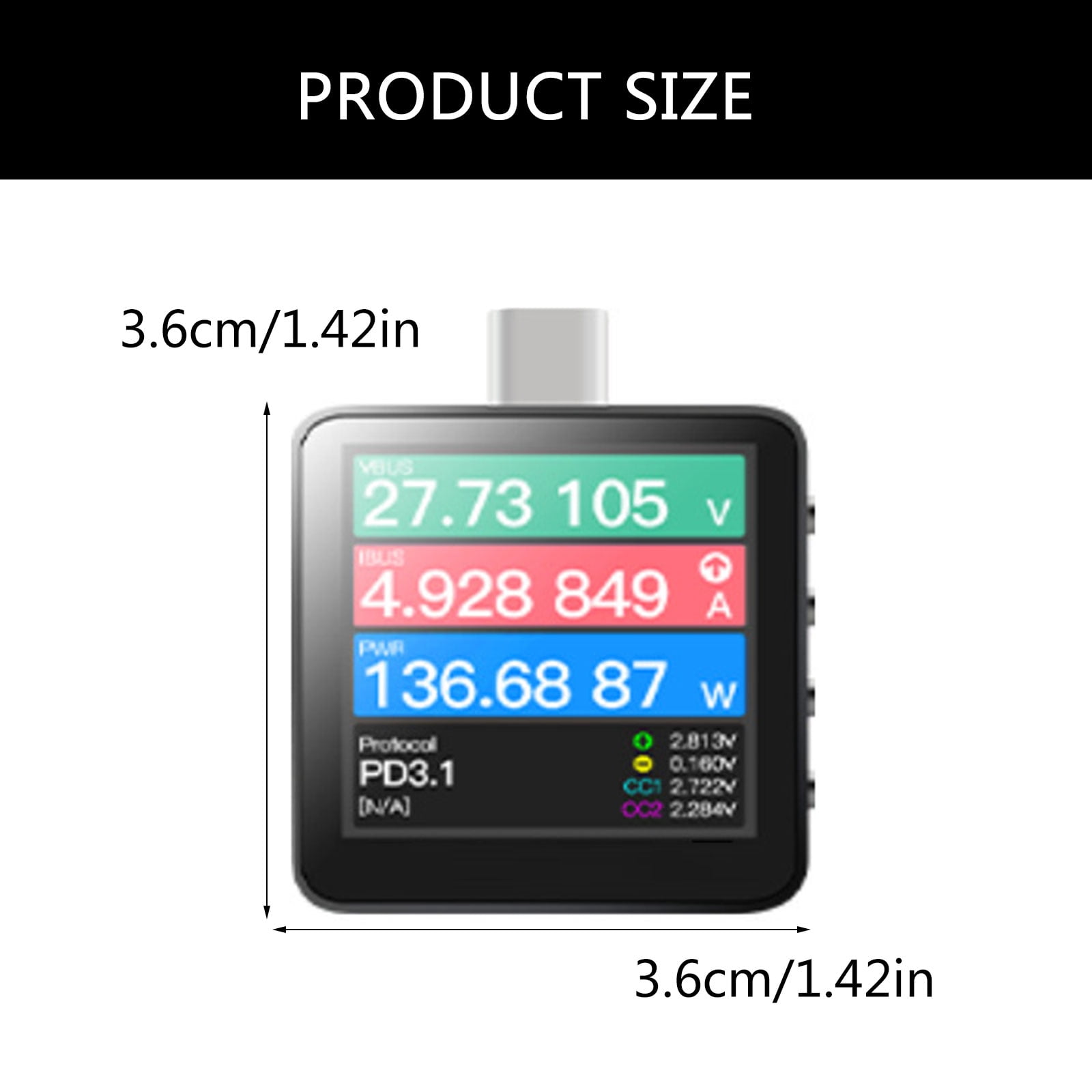 KM003C USB C PD3.1 Voltmeter Ammeter Voltmeter Multimeter Charging Power Supply 50V 6A Voltages Tester Multimeter
