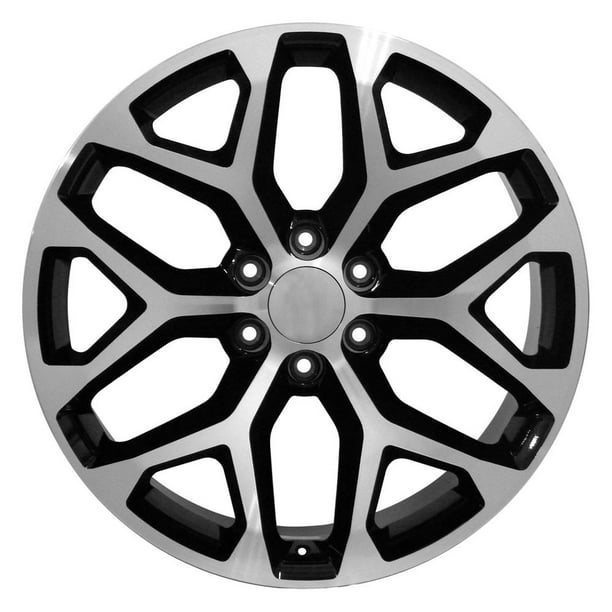 Partsynergy Rim Fits 99 18 Gmc Sierra 1500 Snowflake Black Machined Aluminum Wheel Walmart Com