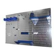 Wall Control 4 Ft Metal Pegboard Standard Tool Organizer for Garage, Silver
