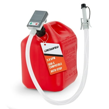 Deway Ultra Fast Can Fuel Transfer Pump, USB or Battery Powered with Auto-Stop, 51" Hose & Adapters
