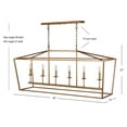 thumbnail image 3 of JONATHAN Y Pagoda 49" 6-Light Classic Traditional Metal Linear Cage Lantern LED Pendant, Antique Gold, 3 of 9