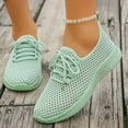 thumbnail image 5 of Sneakers for Women Lightweight Mesh Lace up Outdoor Running Shoes Casual Slip on Soft Sole Walking Shoes Breathable Athletic Shoes Green Size 8.5, 5 of 9