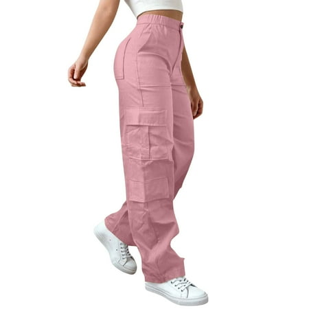 Womens Sweatpants Cargo Pants For High Waisted Hiking Pants Baggy Stretchy Wide Leg Streetwear With 6 Pants