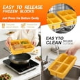 thumbnail image 4 of Silicone Freezer Tray for Soup Stock & Broth, 1-Cup Ice Cube Tray with Lid for Meal Prep Rice Sauce Leftovers, Freeze 4 Perfect Portion Cubes, Oven & Dishwasher Safe, 4 of 9
