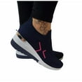 thumbnail image 1 of Womens Fashion Platform Trainers Ladies Sneakers Slip On Walking Gym Shoes Navy Blue 7.5, 1 of 3