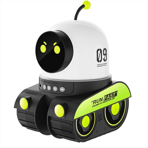 Proyector de Robot de Regalo para Niños, Luz , Recargable por Bluetooth, Lámpara de Proyección LED Giratoria con Estrellas y Universo.