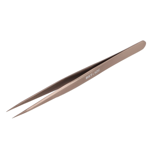 Stainless Tweezers, Color Plating Treatment Stable Reliable Electronics Tweezers For Microelectronics For PCB Semiconductor For Photovoltaic