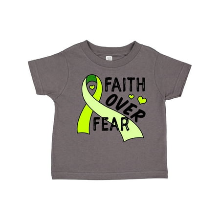 

Inktastic Lymphoma Awareness Faith over Fear with Hearts Gift Toddler Boy or Toddler Girl T-Shirt