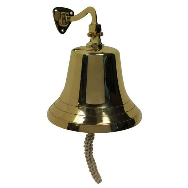 Urban Designs 8800107 11 x 9 x 9 in. Nautical Solid Brass Ship Bell