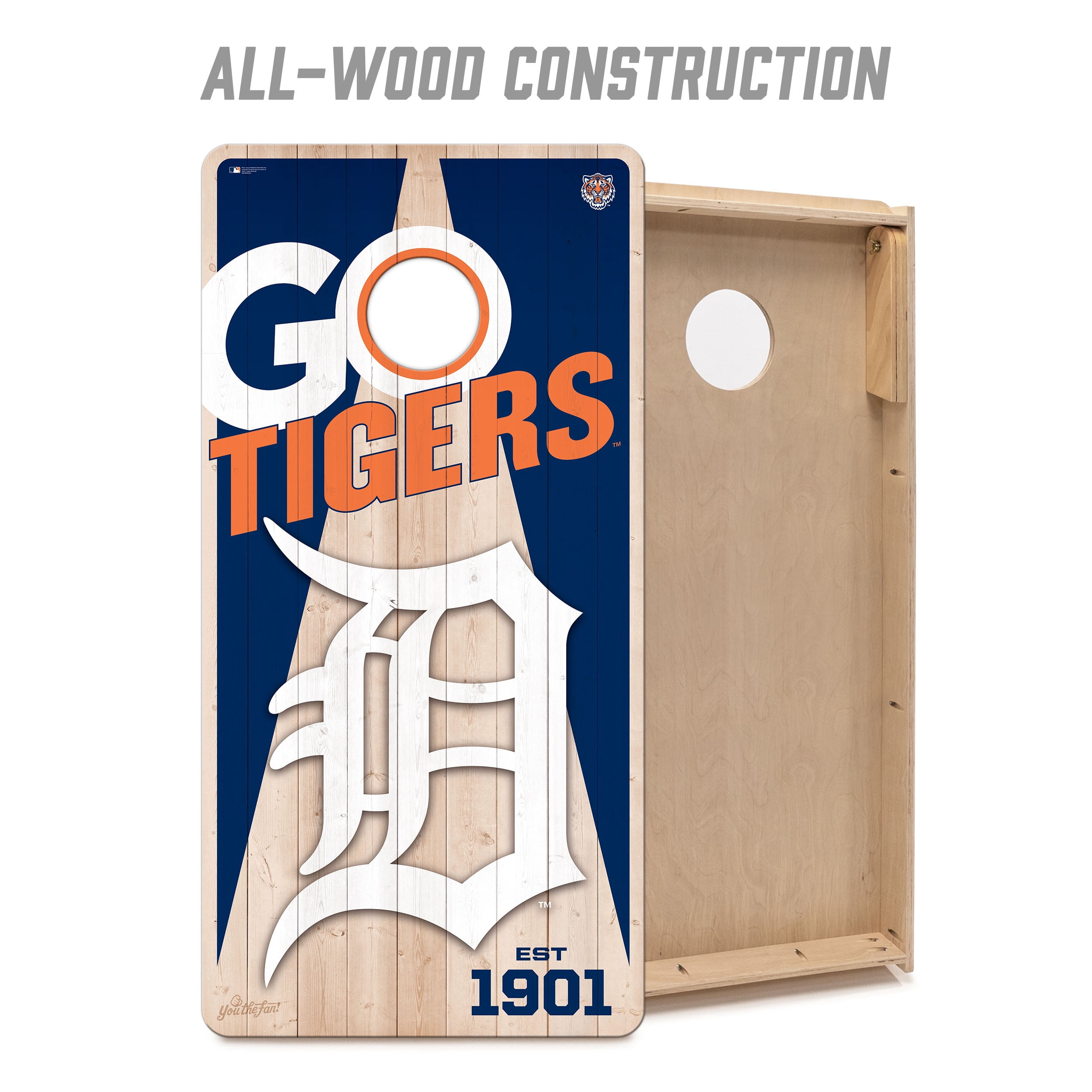 YouTheFan MLB Detroit Tigers 2' x 4' Cornhole Game No Bags
