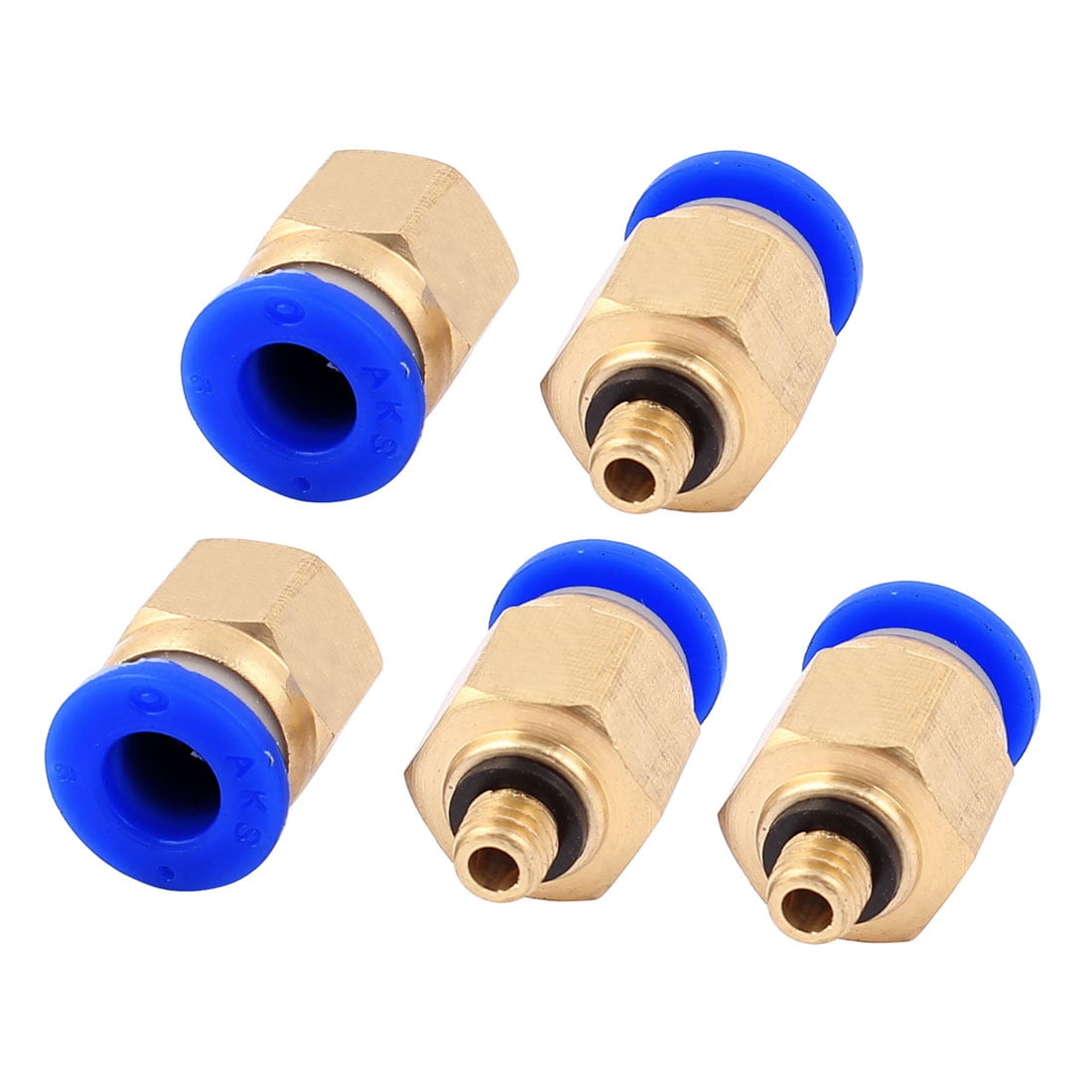 5pcs 5mm Male to 6mm OD Push In Tube Quick Release Air Pneumatic