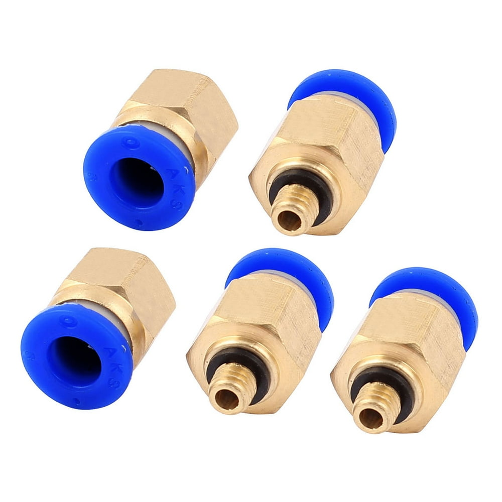 5pcs 5mm Male to 6mm OD Push In Tube Quick Release Air Pneumatic