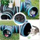 thumbnail image 5 of Túnel para gatos, juguete para gatos, tubo plegable de 3 vías, túnel para conejos, juguete para mascotas con bolas y plumas JM, 5 of 5