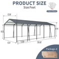 thumbnail image 4 of Outdoor Carport, 13*26.5 FT Carport, Heavy Duty Carport Canopy with Galvanized Steel Roof and Frame, Metal Carport Large Garage for Driveway Car, Truck, 4 of 16