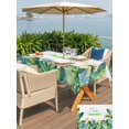 thumbnail image 5 of Outdoor Tablecloth with Umbrella Hole for Patio/Picnic/Party/Camping, Summer Botanical Waterproof Table Cloth Rectangle Table Cover Washable, Tropical Plants Monsteral Leaf Gray Plaid (60"x 102"), 5 of 8