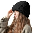 thumbnail image 2 of Luxalzxs Winter Hats for Women Faux Fur Warm Fluffy Knit Crochet Beanie Cap Outdoor Ear Cover, 2 of 5