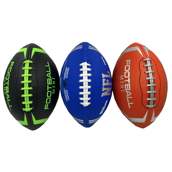 Magic Time Mini 6” Rubber Football Toy Ball, Kids Teen, Unisex, Assorted Colors Black, Red, Blue