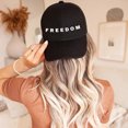thumbnail image 3 of Classic Freedom Print Baseball Cap for Men/Women - Adjustable Strap, Breathable Cotton, Daily Outdoor Sun Protection Hat, 3 of 7