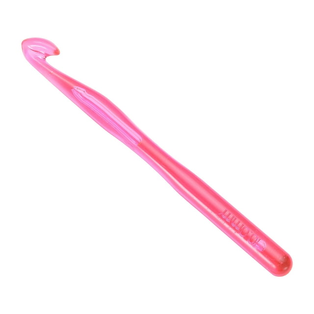 Agujas de ganchillo REGALWOVEN 10mm Aguja de ganchillo ergonómica para tejer DIY mantas de hilo alfombra tejido Rosa