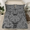thumbnail image 2 of Homewish Gothic Skull Twin Sheet Sets,Cute Deer Fox Twin Fitted Sheet,Gray Black Flat Sheet For Adults,Super Cozy Room Decor,3-Piece, 2 of 7