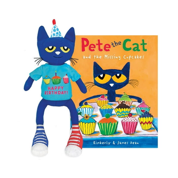 Pete the Cat Birthday Party 14" Plush & Hardcover Book Set