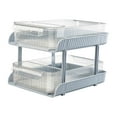 thumbnail image 1 of Organizador de escritorio con 2 pequeñas cajas de almacenamiento y doble asa. Gris, 1 of 9