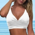 thumbnail image 5 of Hessimy Women Underwire Full Coverage Bikini Top Only Criss Cross Push Up Swim Crop Top Tie Back Bathing Suit(White,XL), 5 of 7