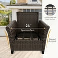thumbnail image 6 of EAGLE PEAK Ocean Vista Patio Outdoor 4 piece Variated Brown Wicker Conversation Dining Chairs Set, Blue Cushions, 6 of 10