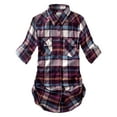 thumbnail image 4 of Matchstick Women Long Sleeve Flannel Plaid Checked Shirt (XS-XXL), 4 of 6